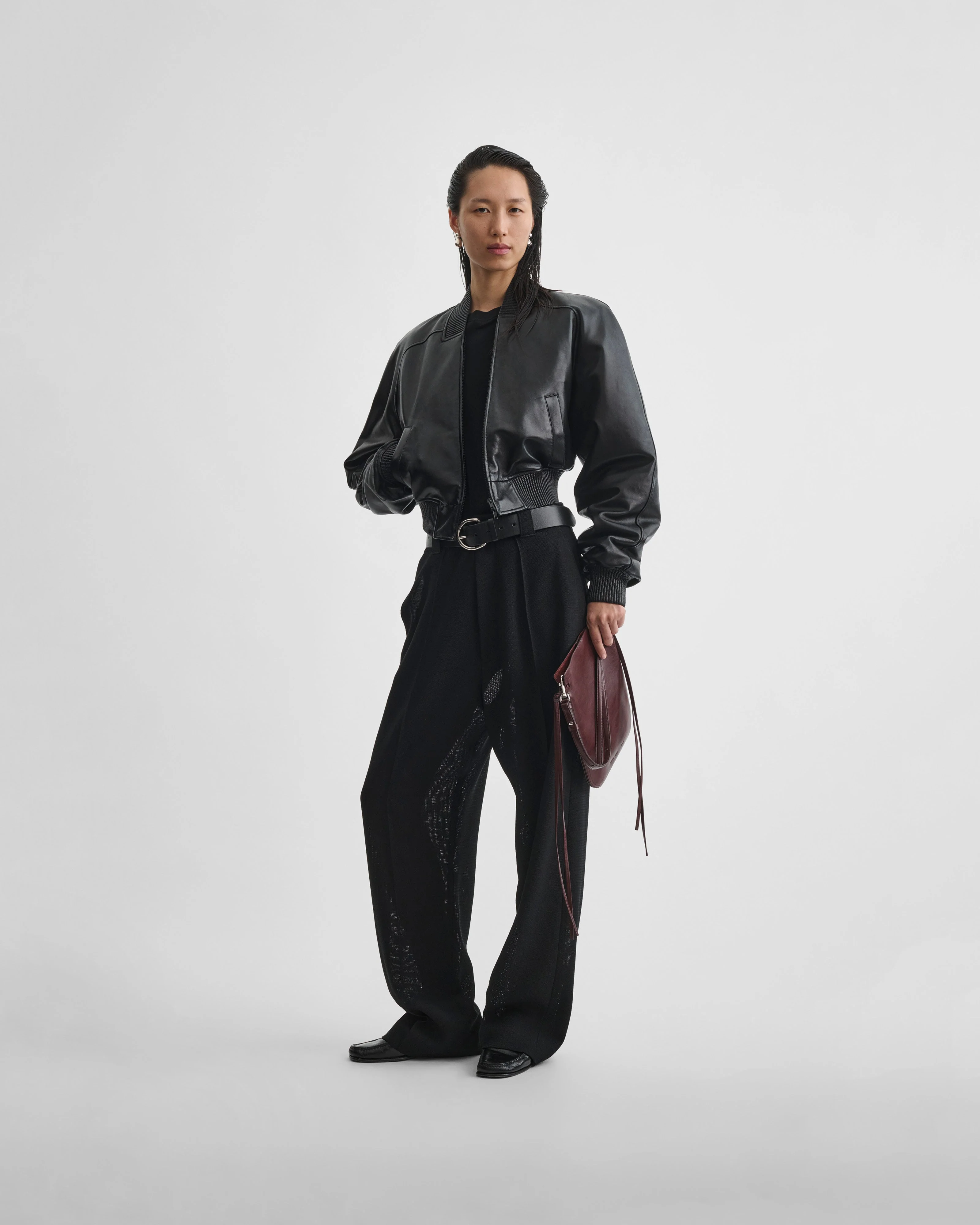SHRUNK BOMBER | black leather - Image 3