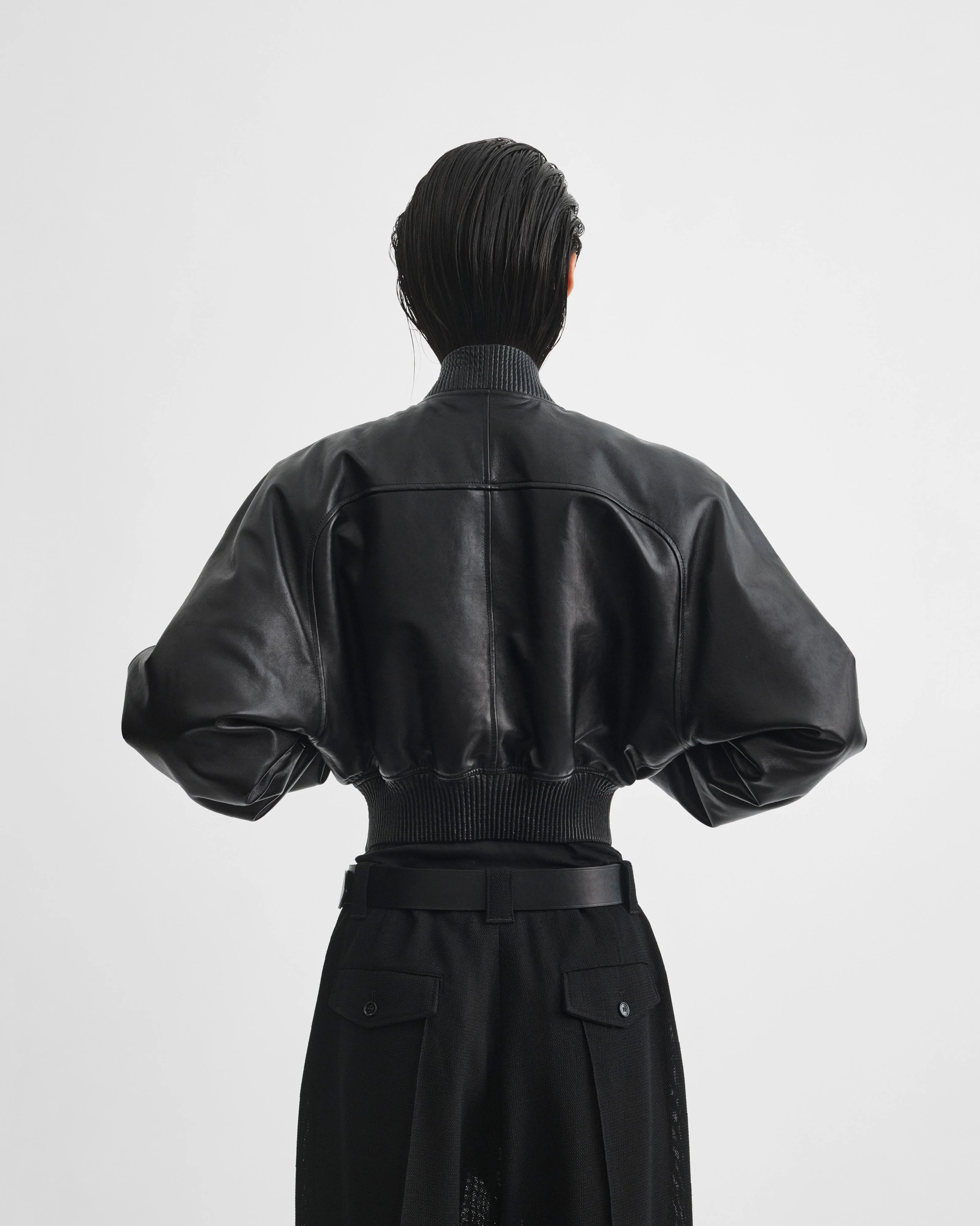 SHRUNK BOMBER | black leather - Image 6