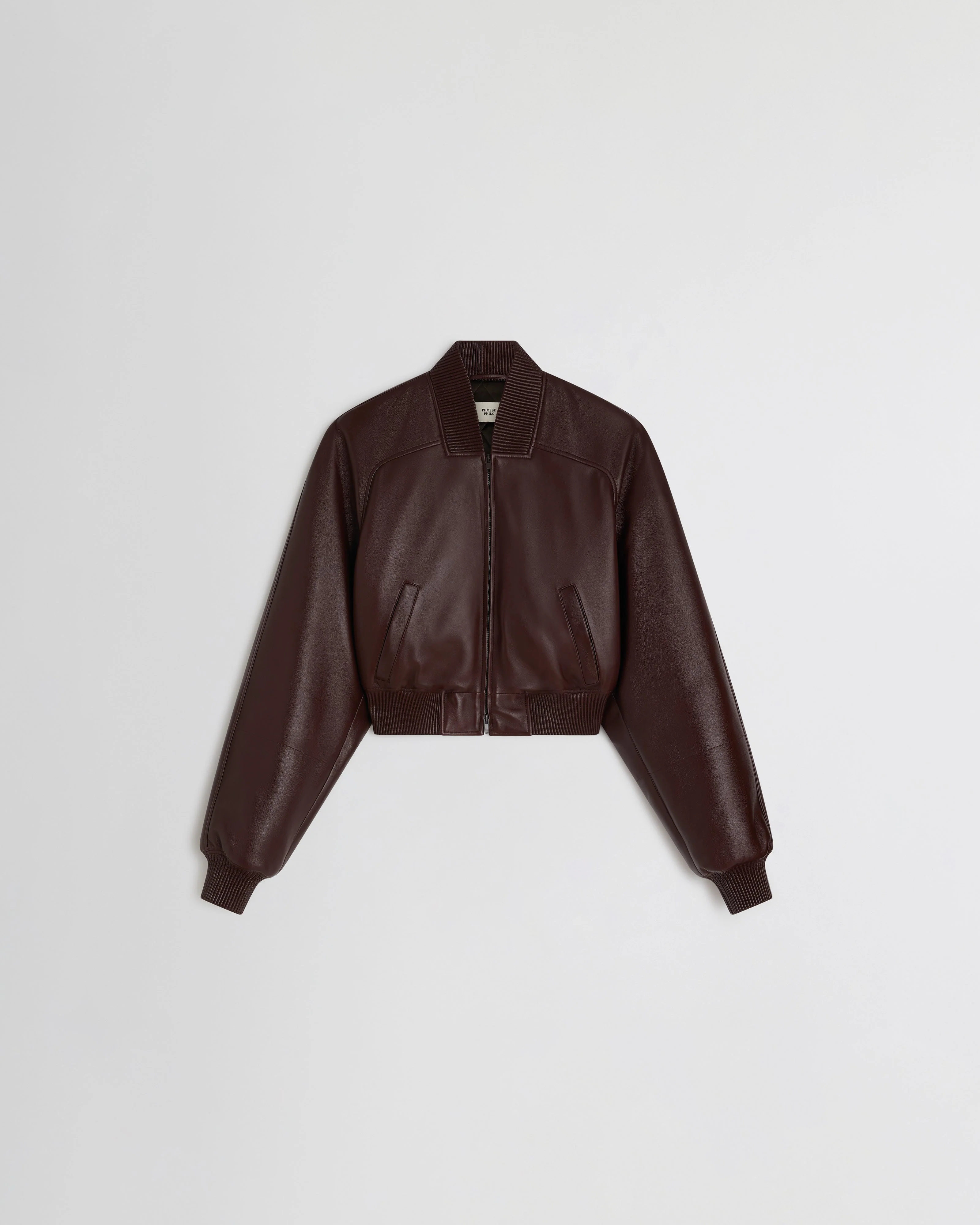 SHRUNK BOMBER | merlot leather
