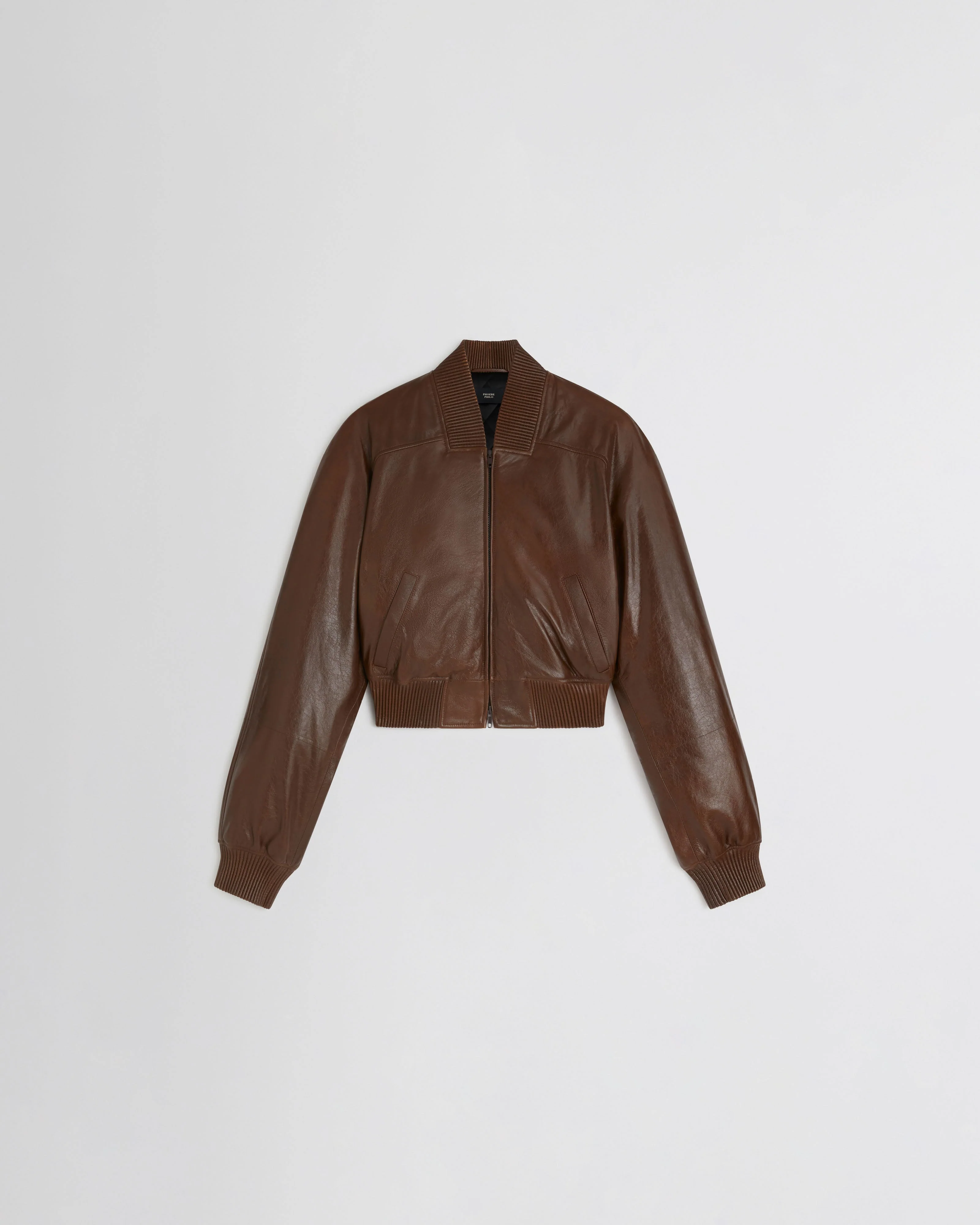 SHRUNK BOMBER | tobacco leather