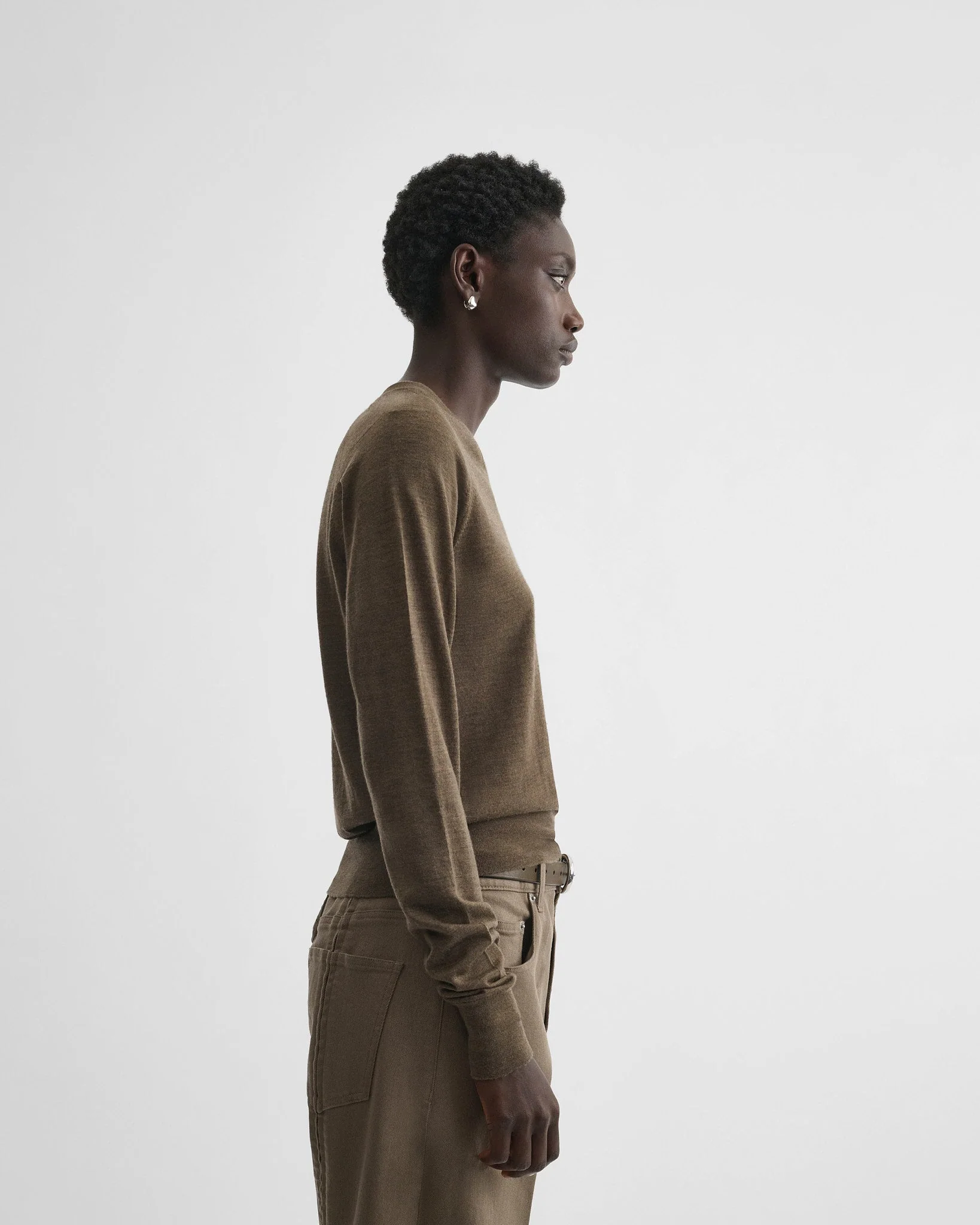 SHRUNK V-NECK | taupe wool - Image 5