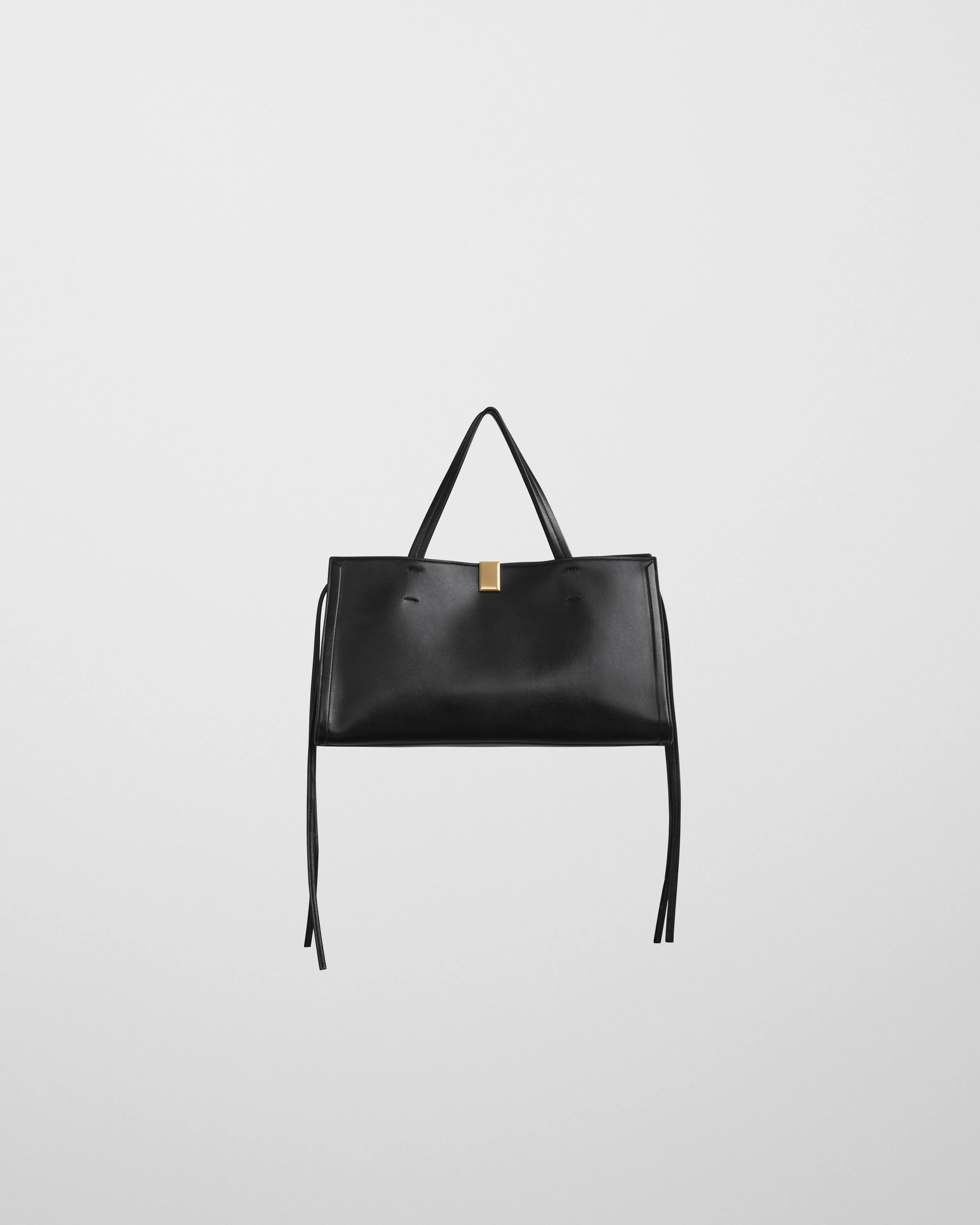 SMALL KIT CABAS | black leather with gold