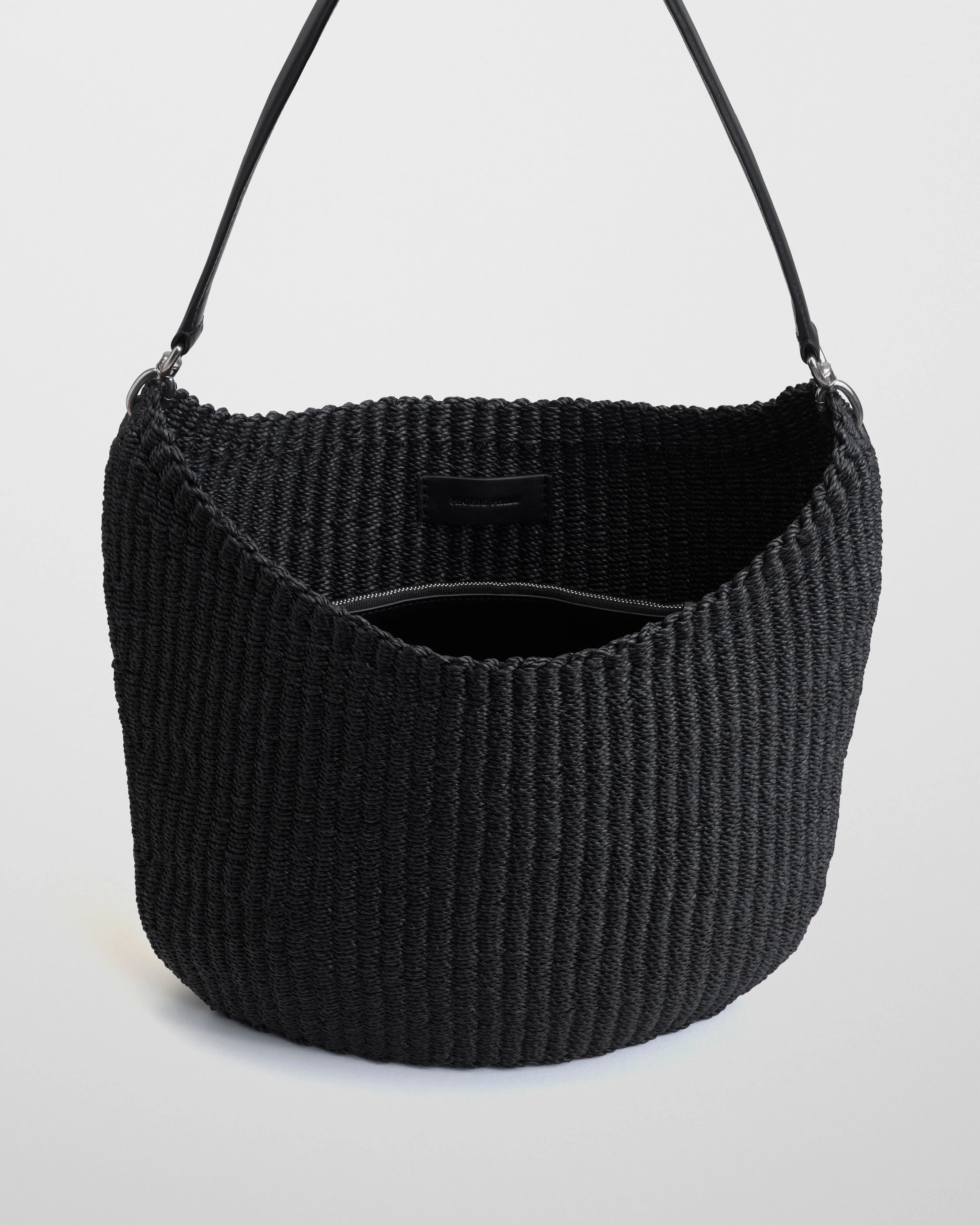 SMALL SLOPE SLING | black woven viscose - Image 4