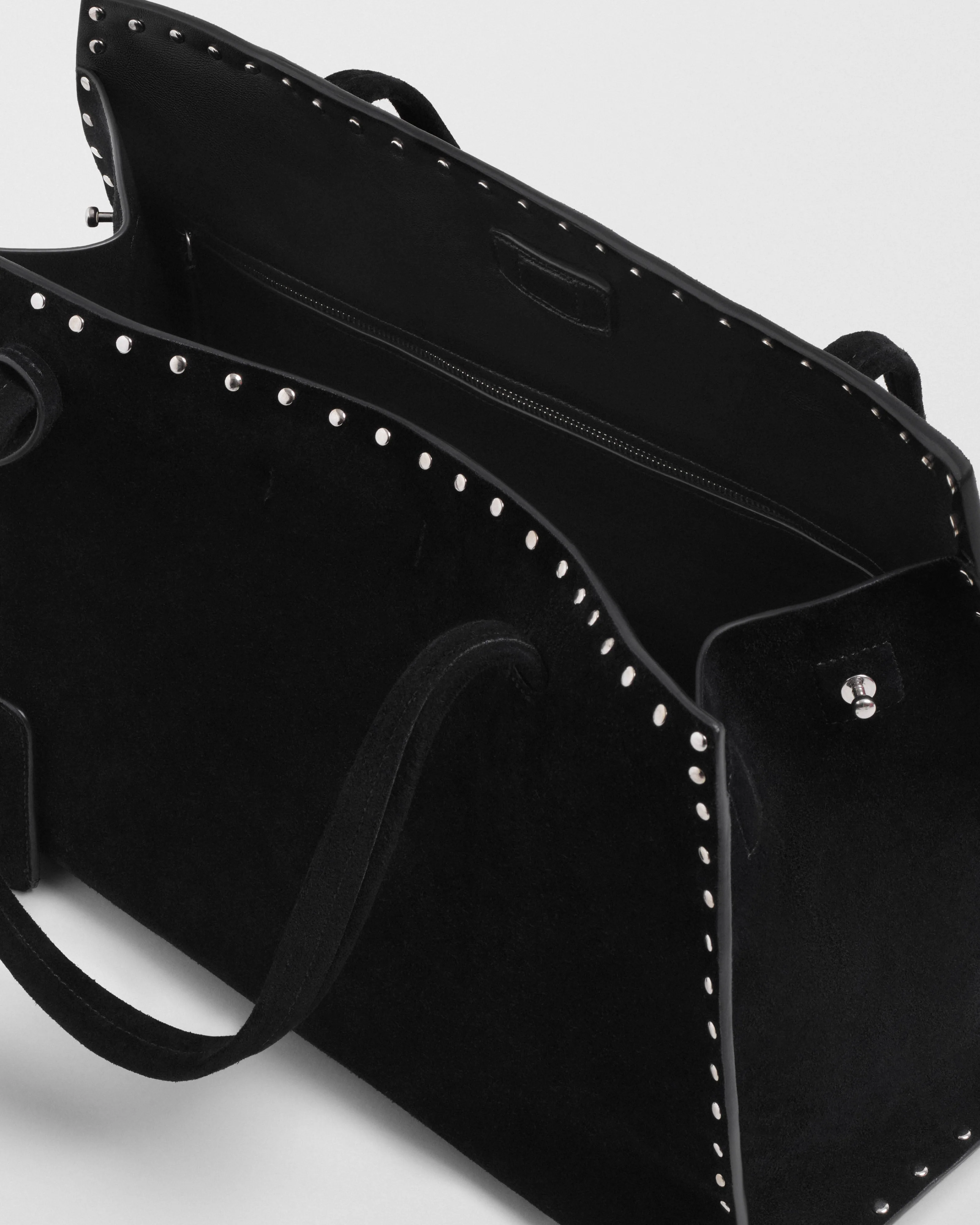 SMALL STUD CABAS | black suede - Image 4
