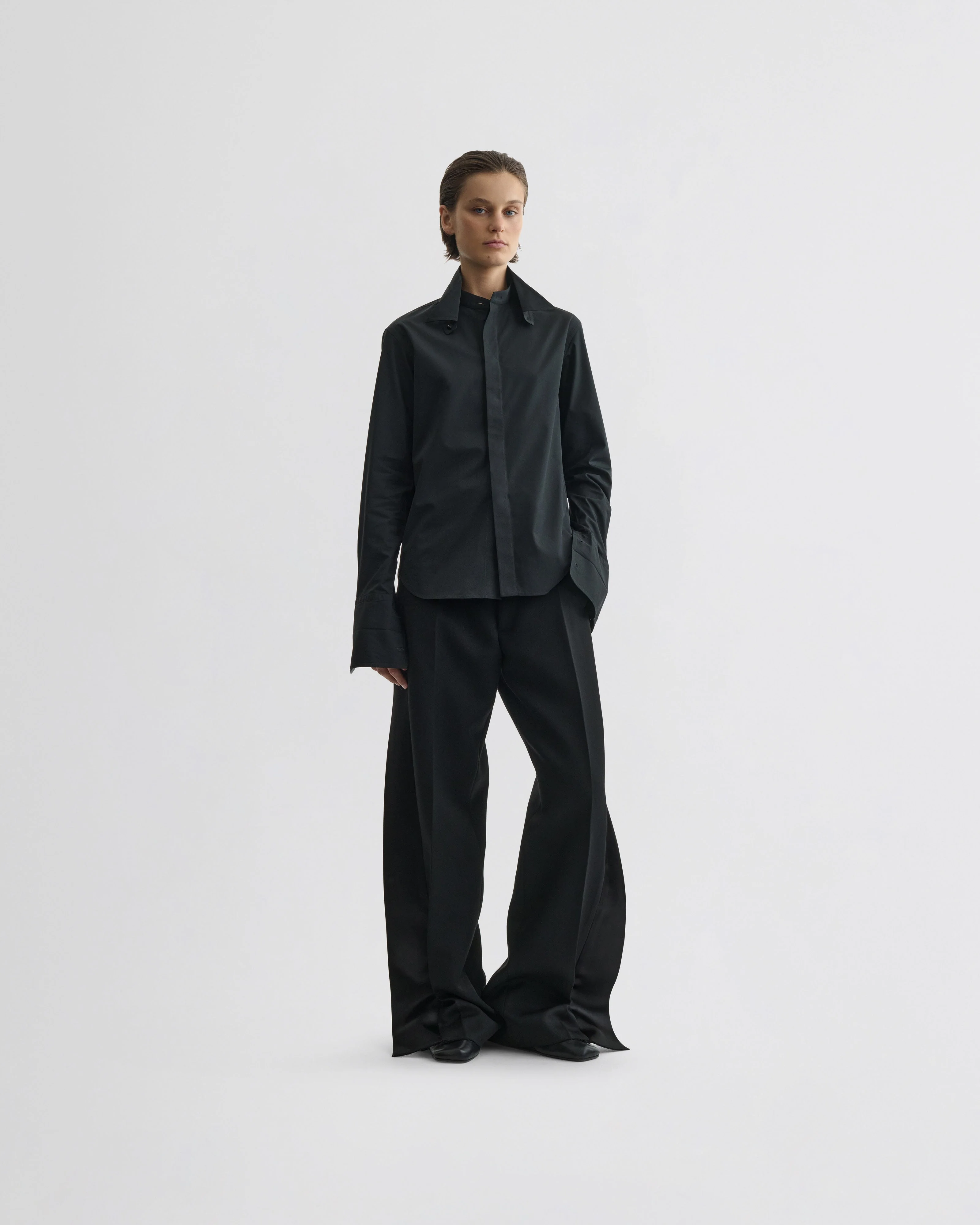 SPLIT TUX TROUSERS | black wool - Image 3