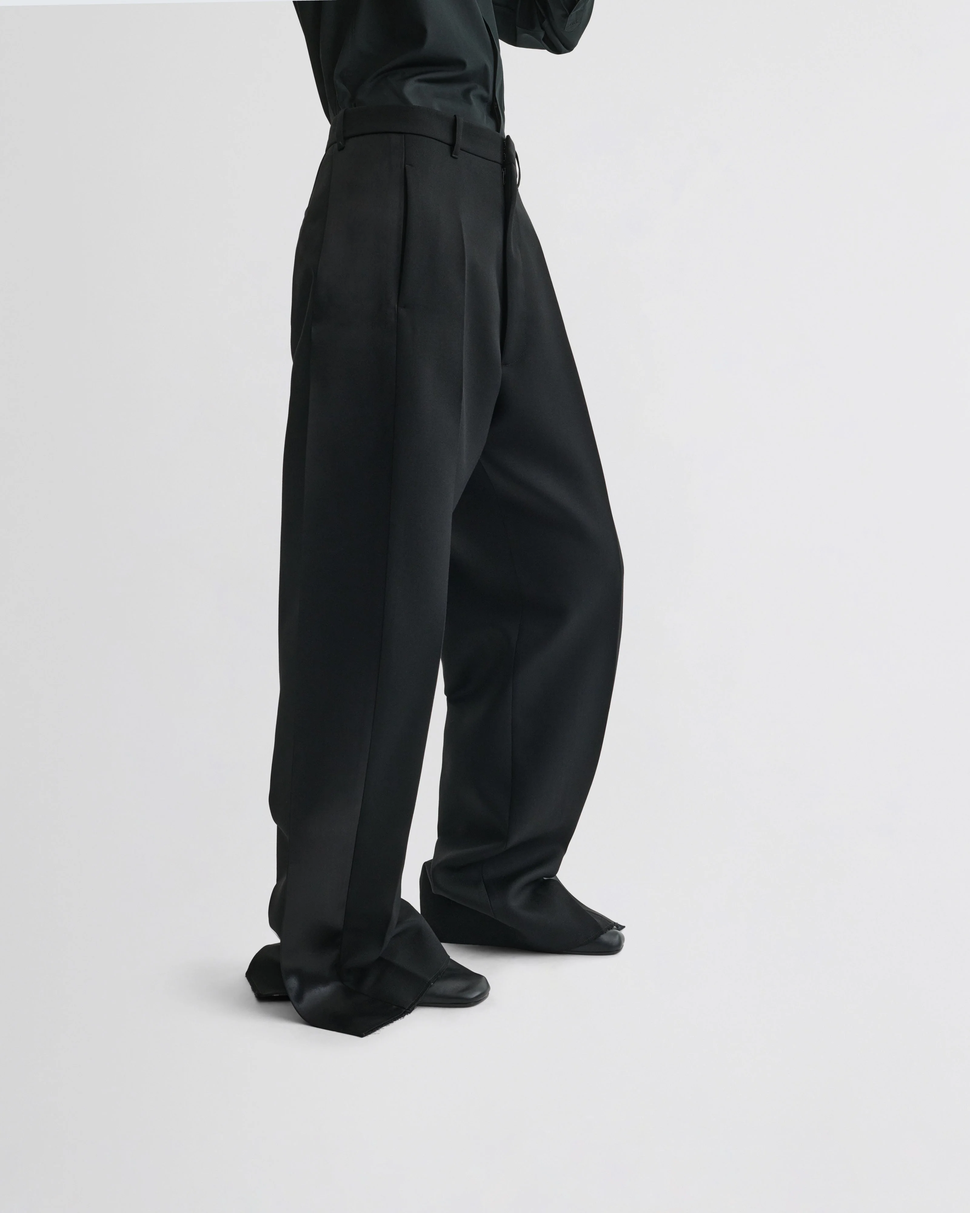 SPLIT TUX TROUSERS | black wool - Image 4