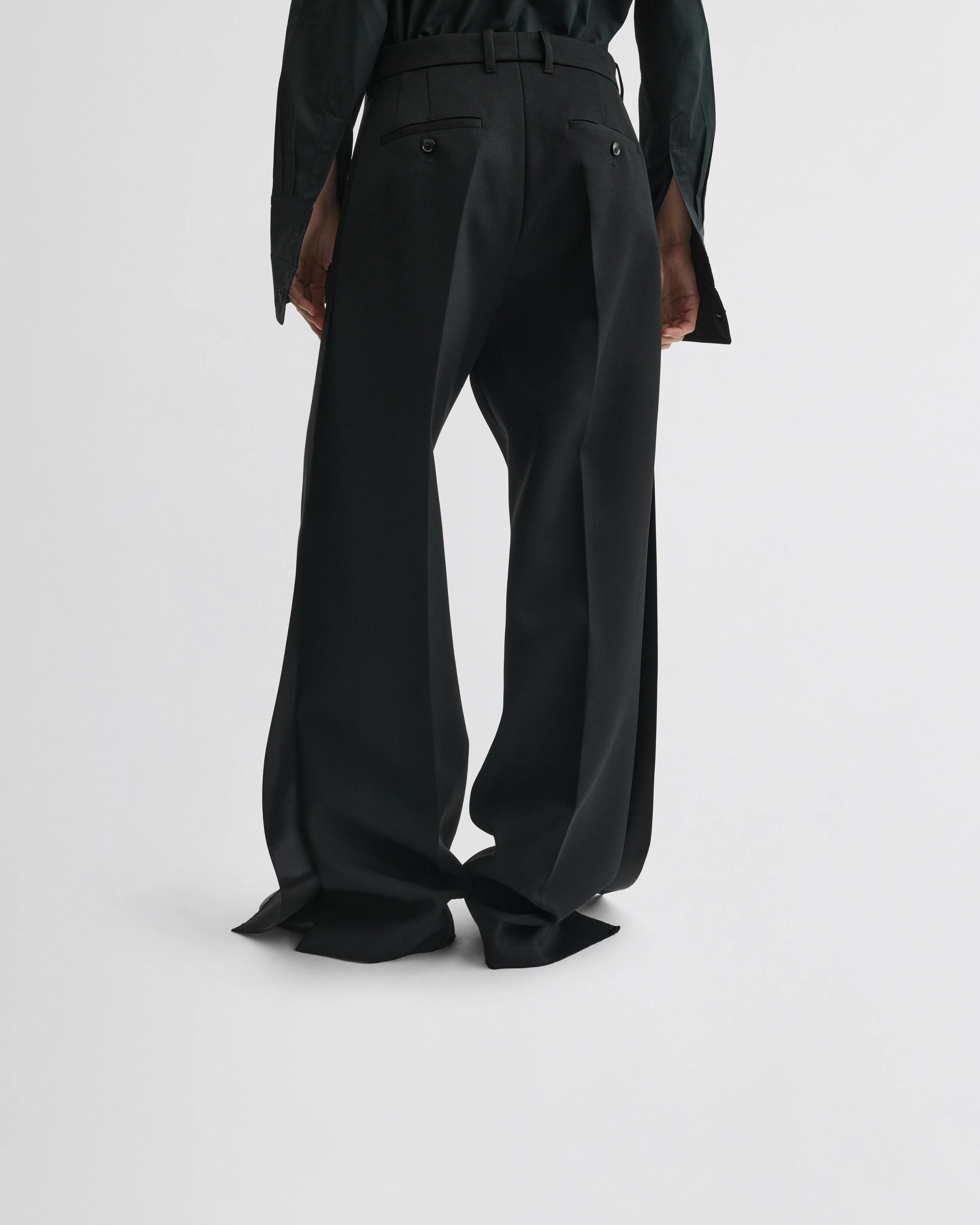 SPLIT TUX TROUSERS | black wool - Image 6