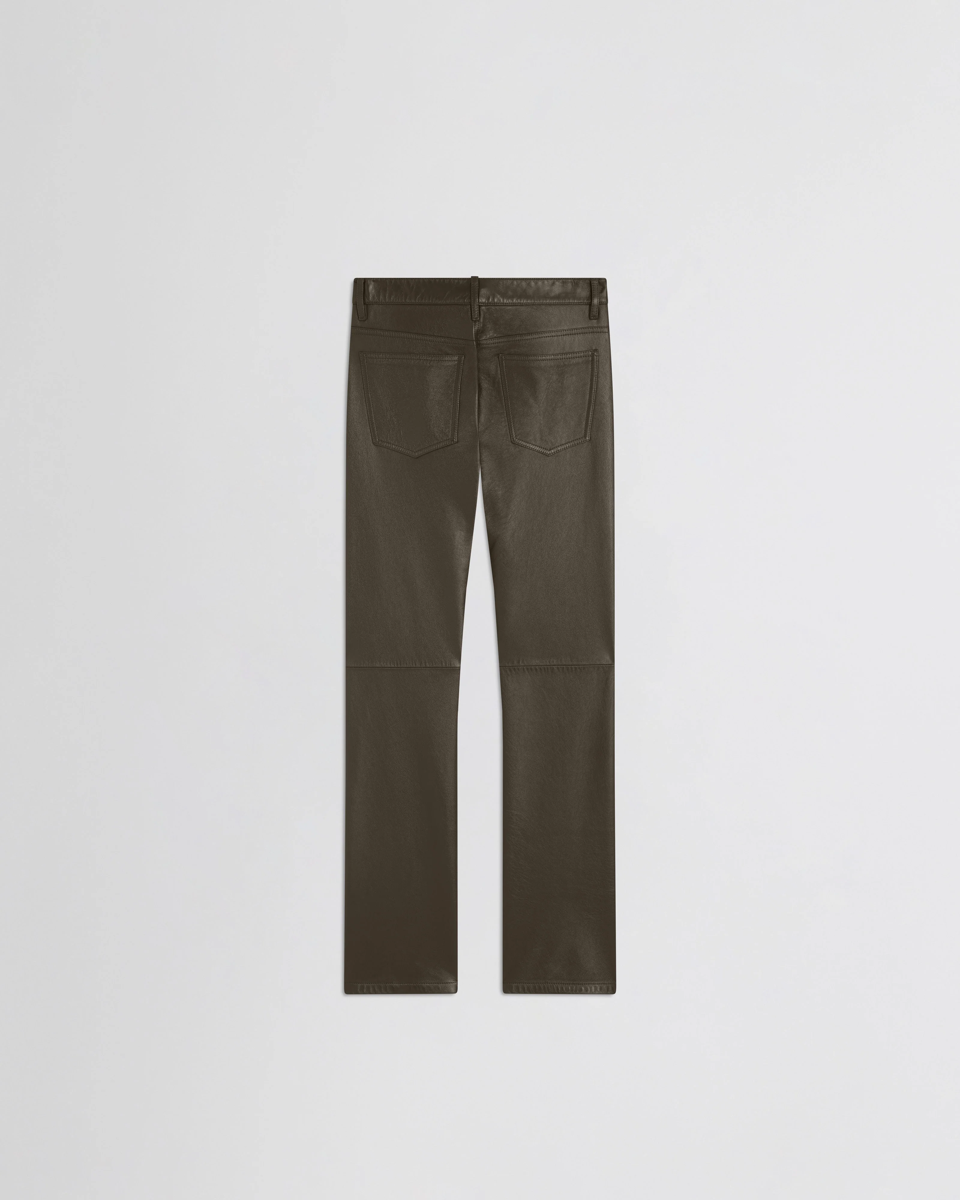 STRAIGHT LEG JEANS | green bronze leather - Image 2