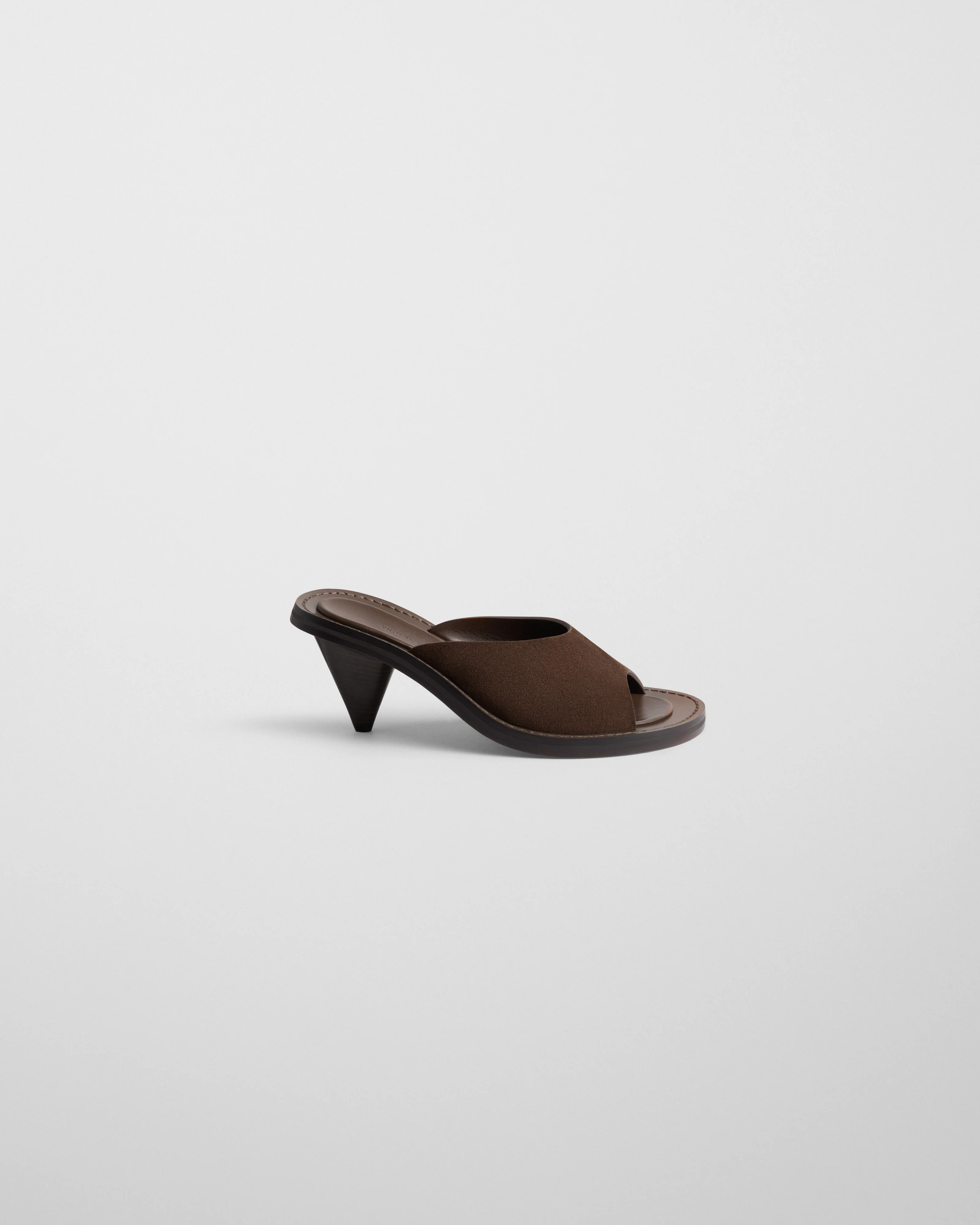 STRAP MULE | dark khaki suede