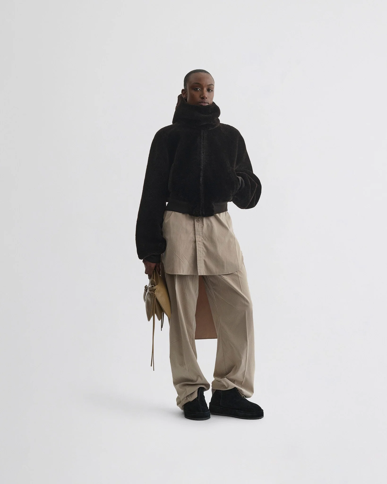 SUPER SOFT BOMBER JACKET | deep brown shearling - Image 3