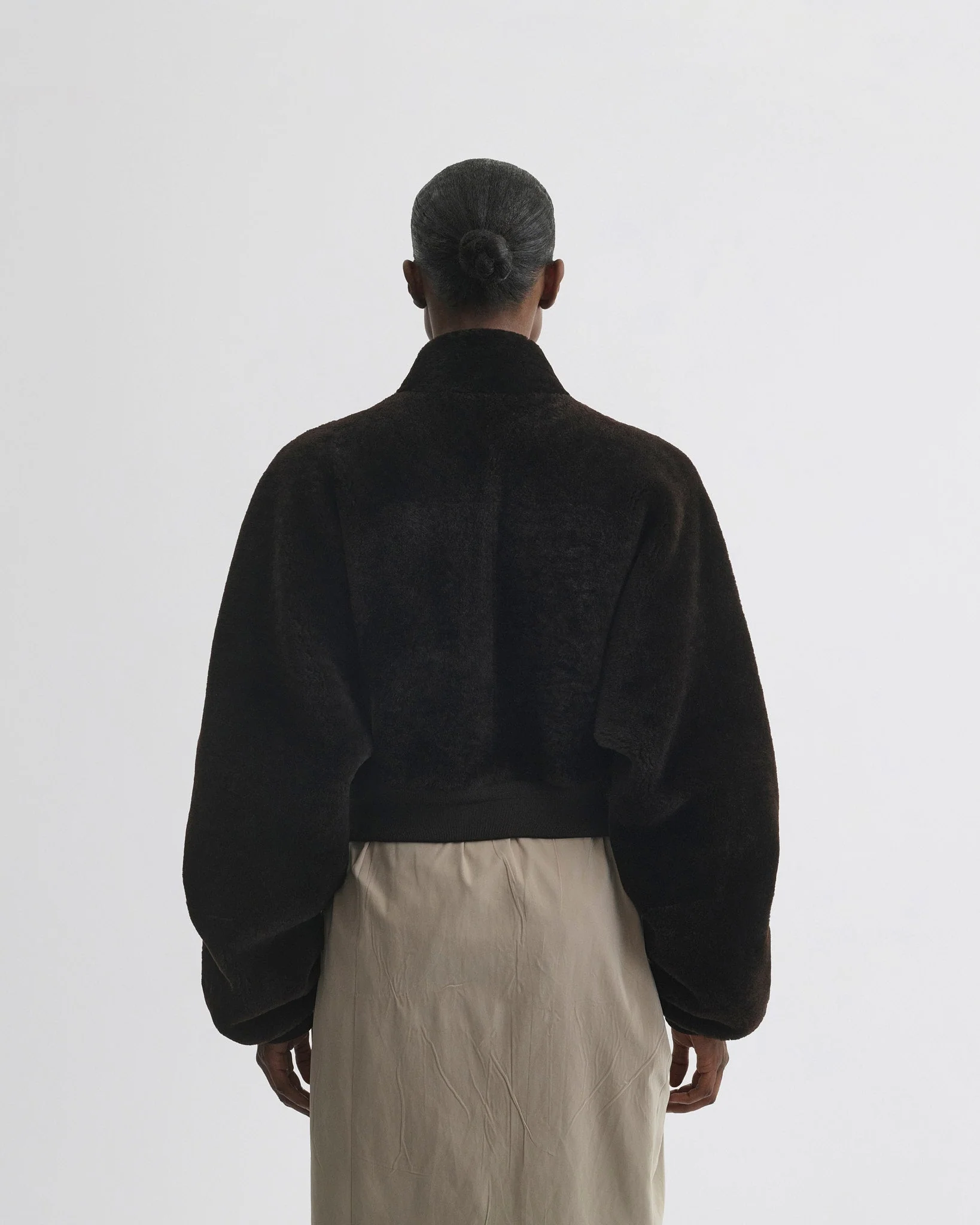 SUPER SOFT BOMBER JACKET | deep brown shearling - Image 5