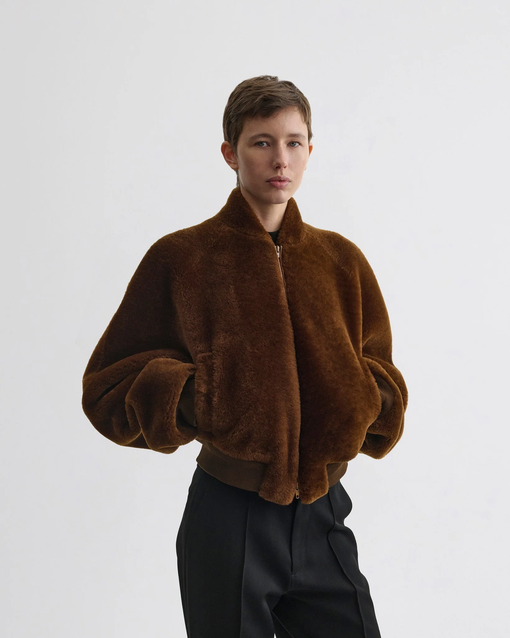 SUPER SOFT BOMBER JACKET | ginger shearling - Image 4