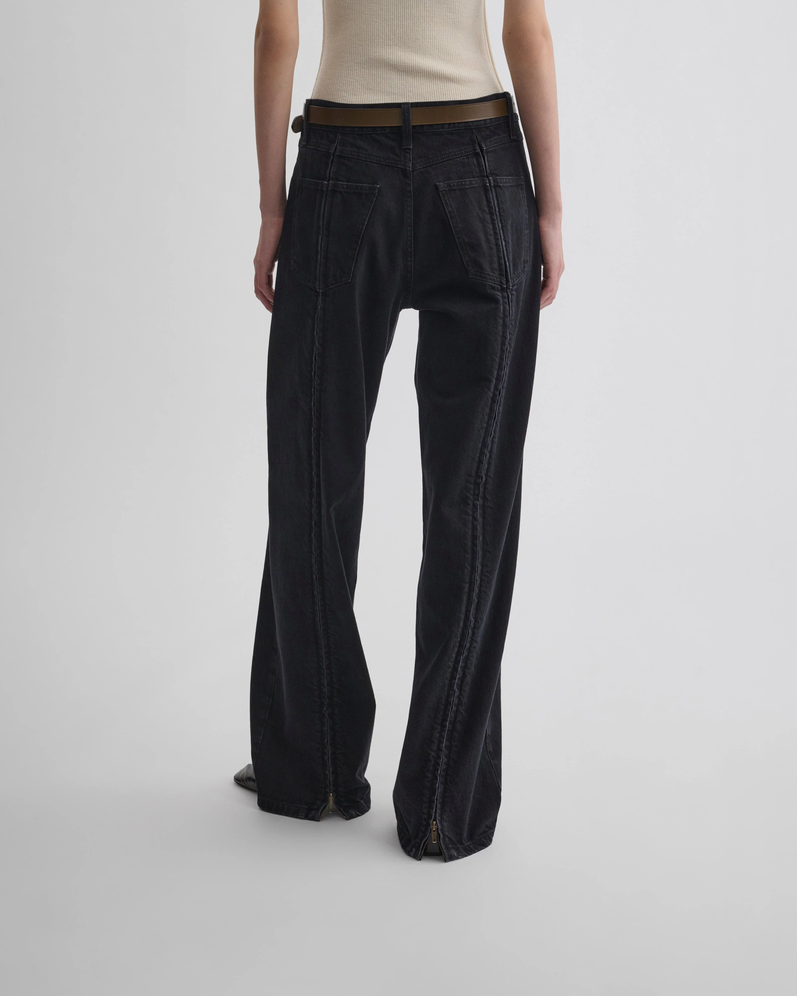 ZIP JEANS | black cotton - Image 4