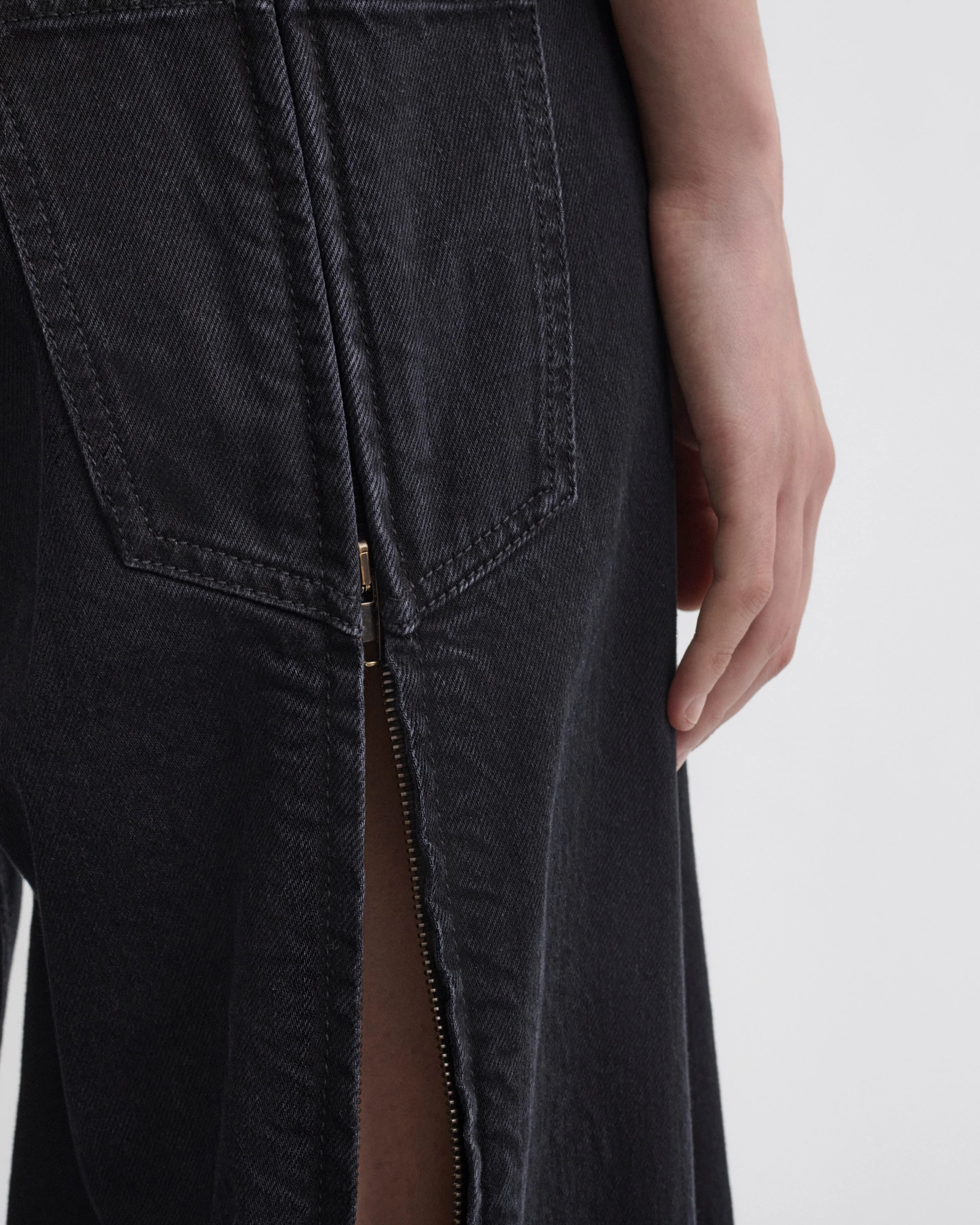 ZIP JEANS | black cotton - Image 5