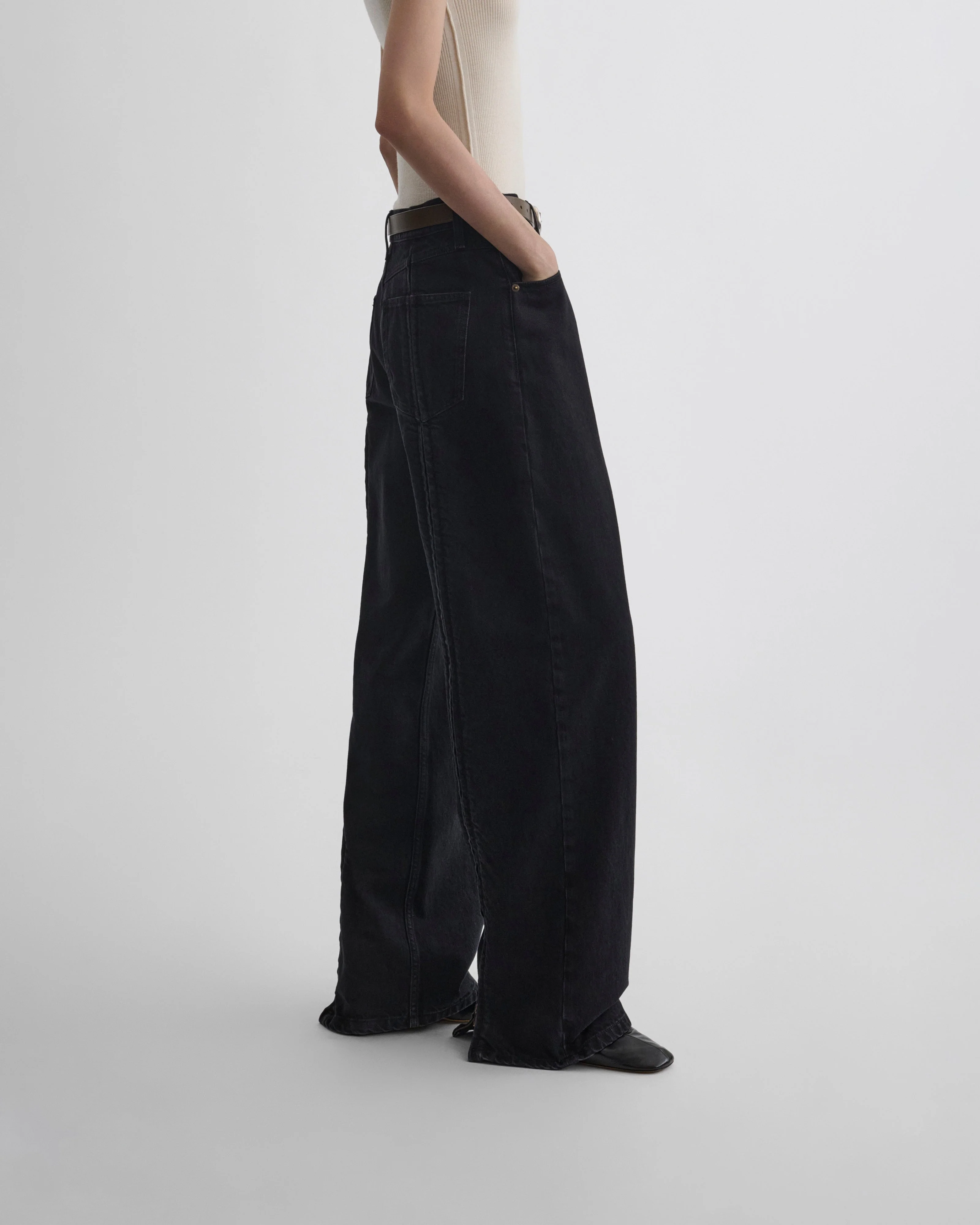 ZIP JEANS | black cotton - Image 6