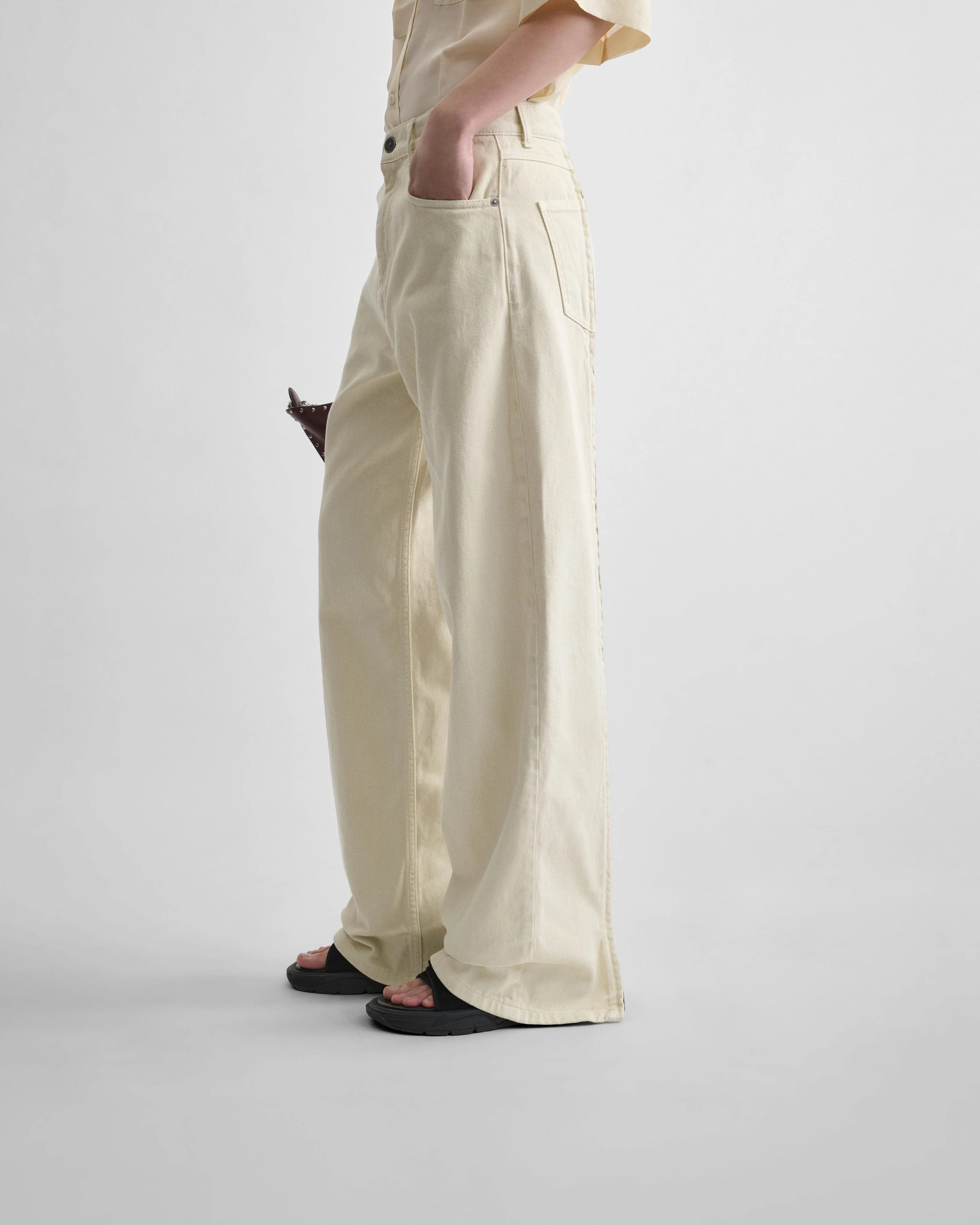 ZIP JEANS | pistachio cotton - Image 5
