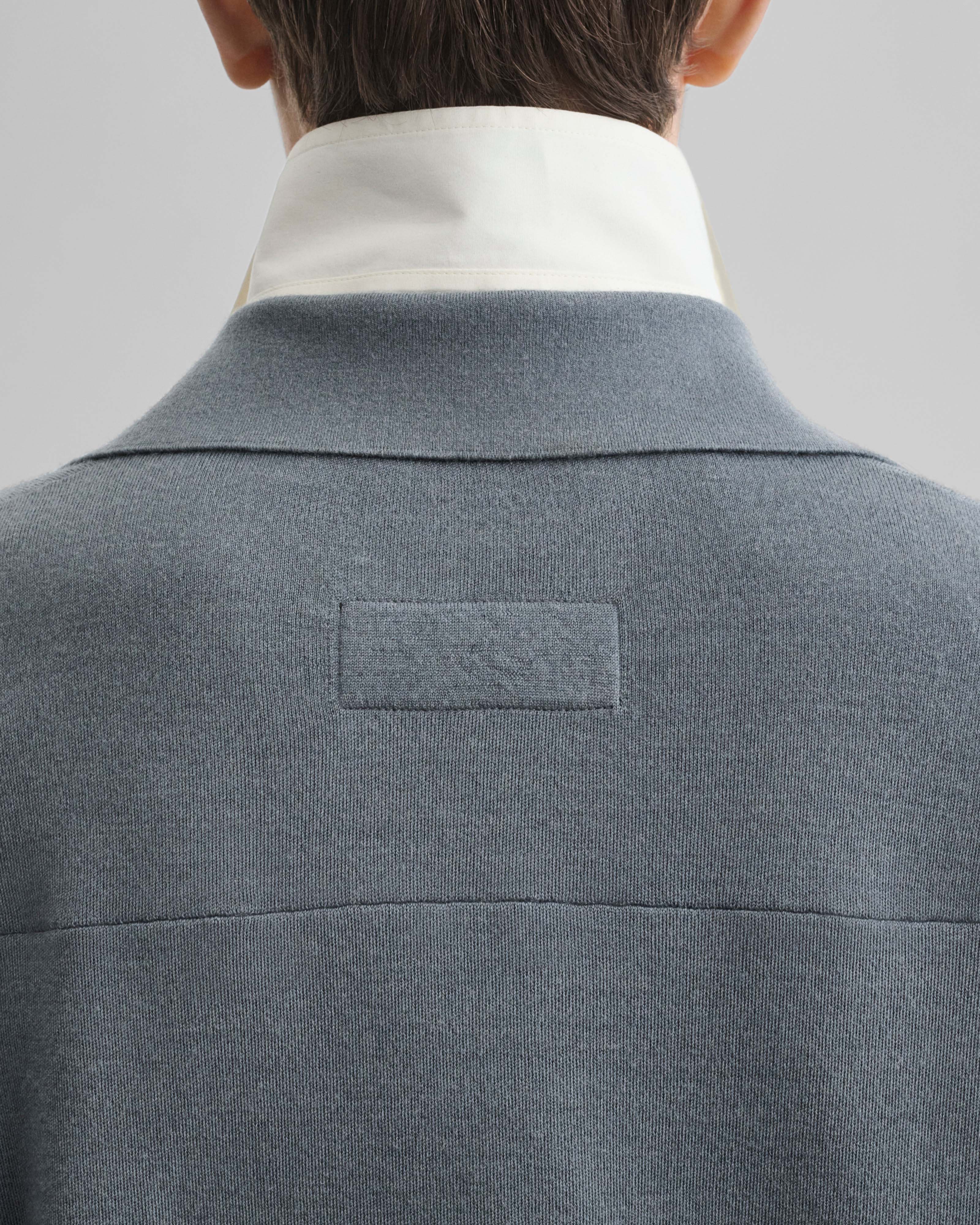ZIP POLO | grey blue wool - Image 5