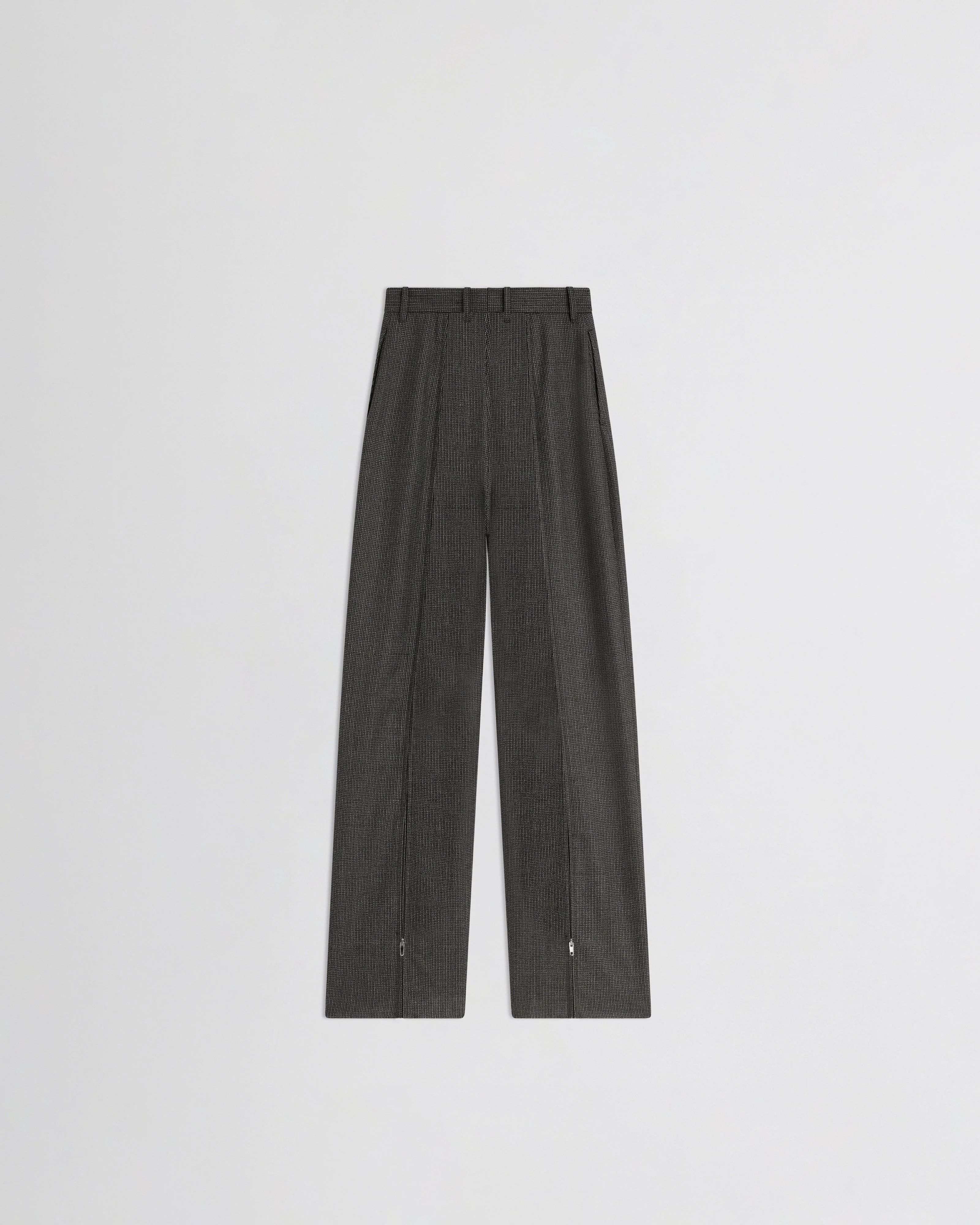 ZIP TROUSERS | grey brown melange - Image 2