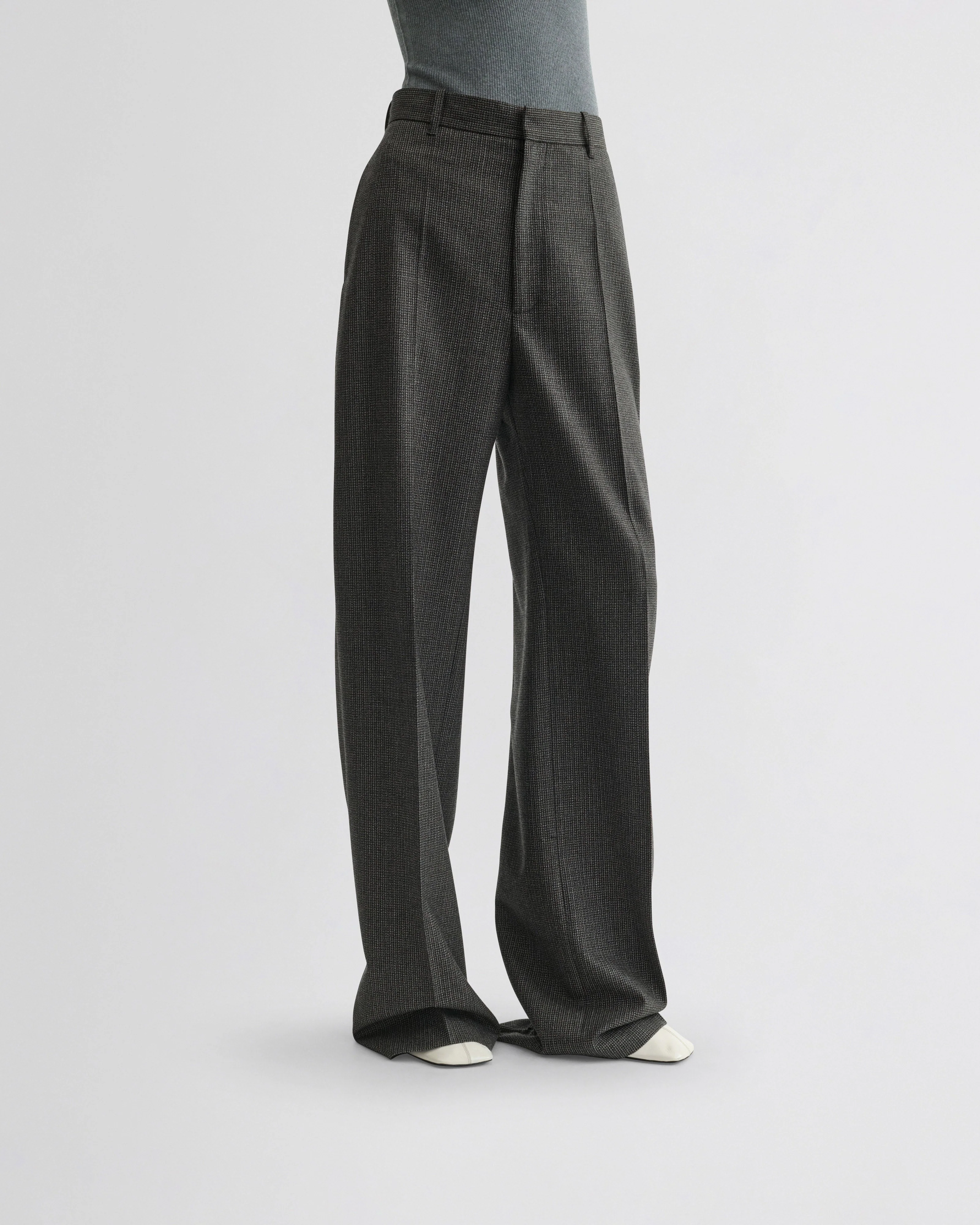 ZIP TROUSERS | grey brown melange - Image 4