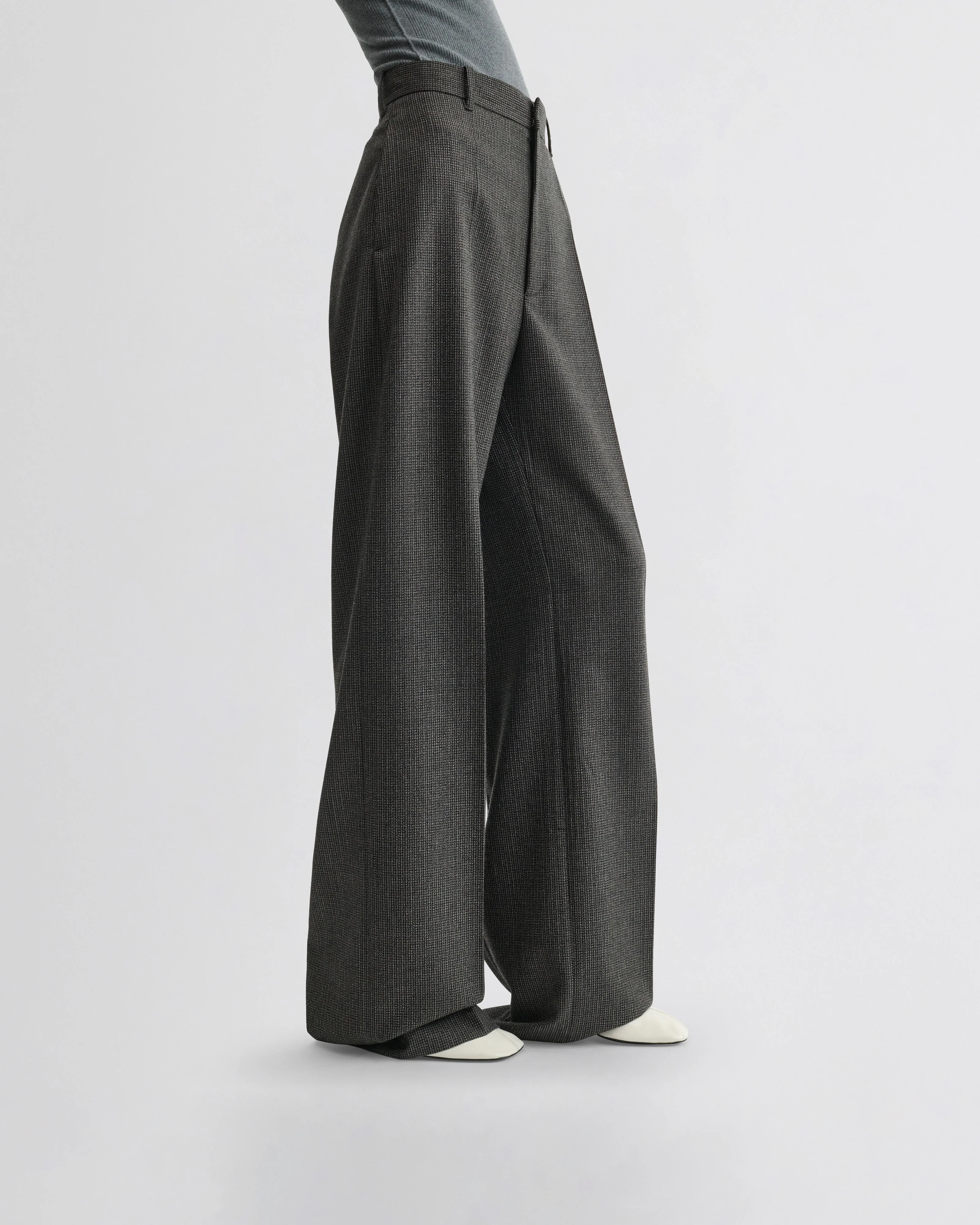 ZIP TROUSERS | grey brown melange - Image 5