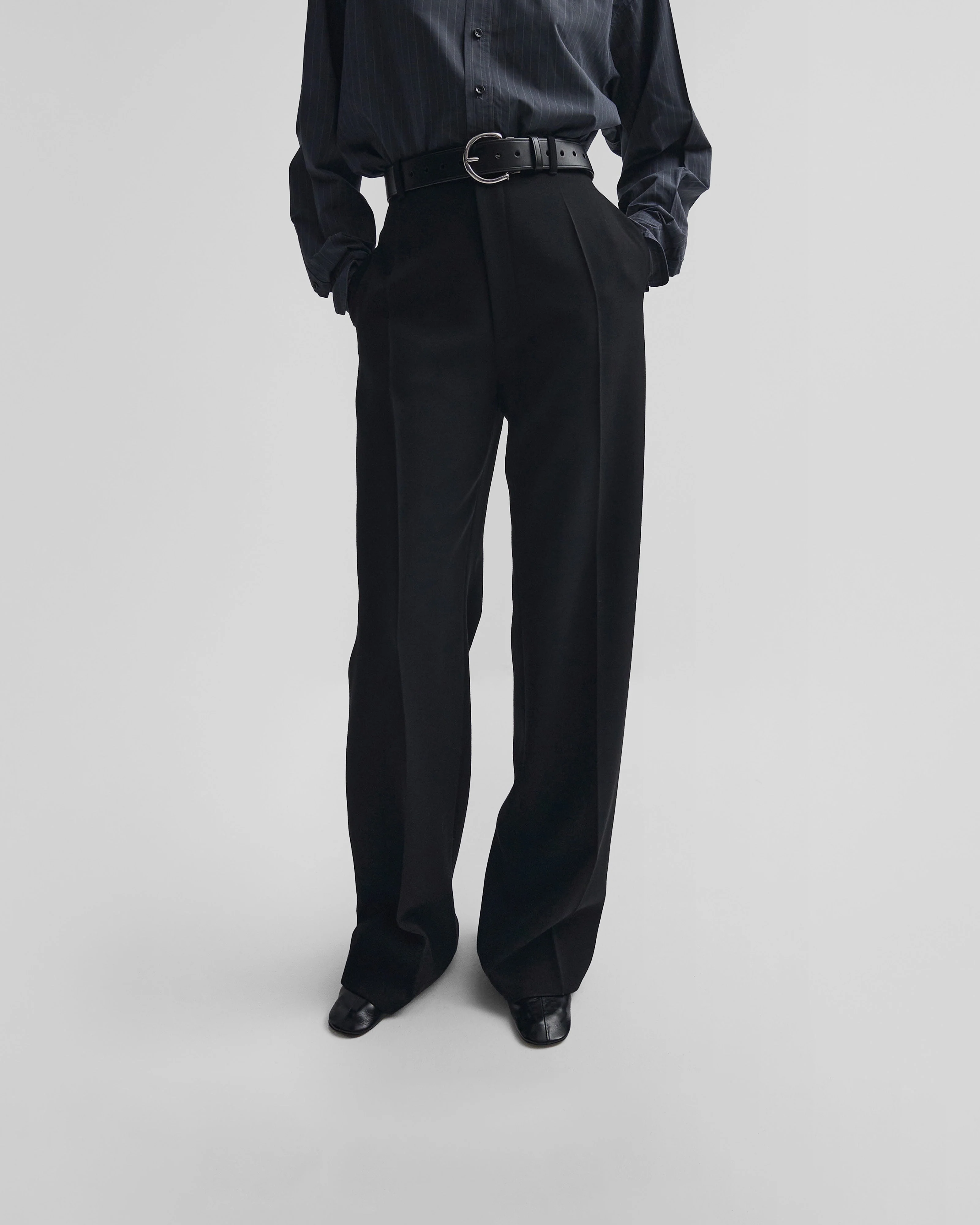 ZIP TROUSERS | black wool - Image 3