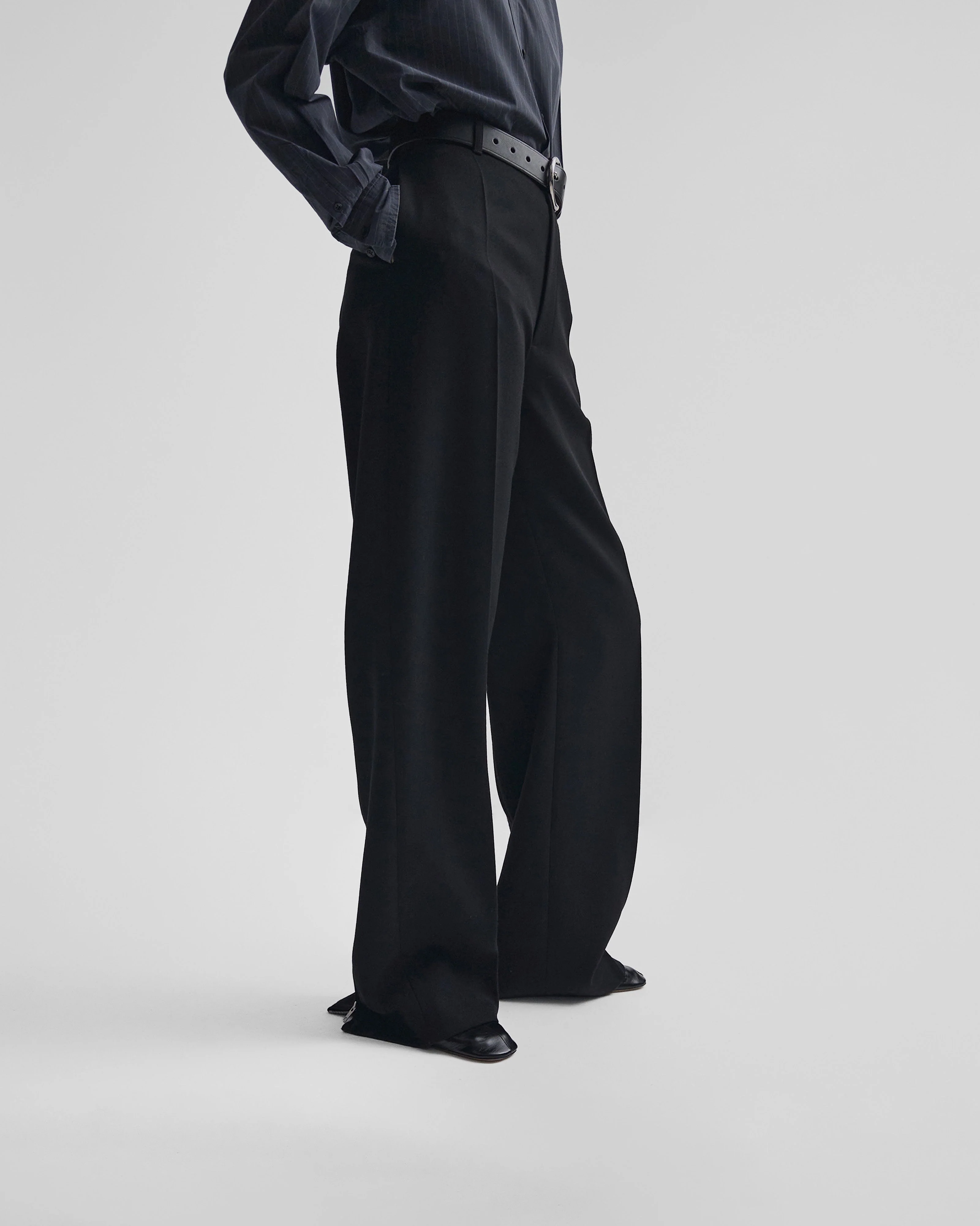ZIP TROUSERS | black wool - Image 5